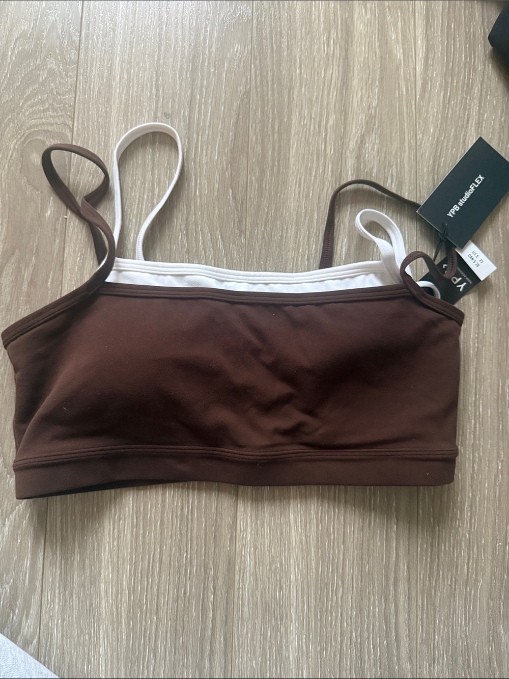 Abercrombie & Fitch YPB Brown Layered Sports Bra - medium nwt